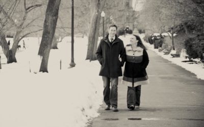 Spring in the Boston Commons . Engagement Session . Boston, MA